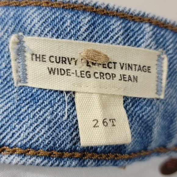 Madewell Jeans Women 26 T Blue Denim The Curvy Perfect Vintage Wide Leg Crop‎ - Picture 7 of 13